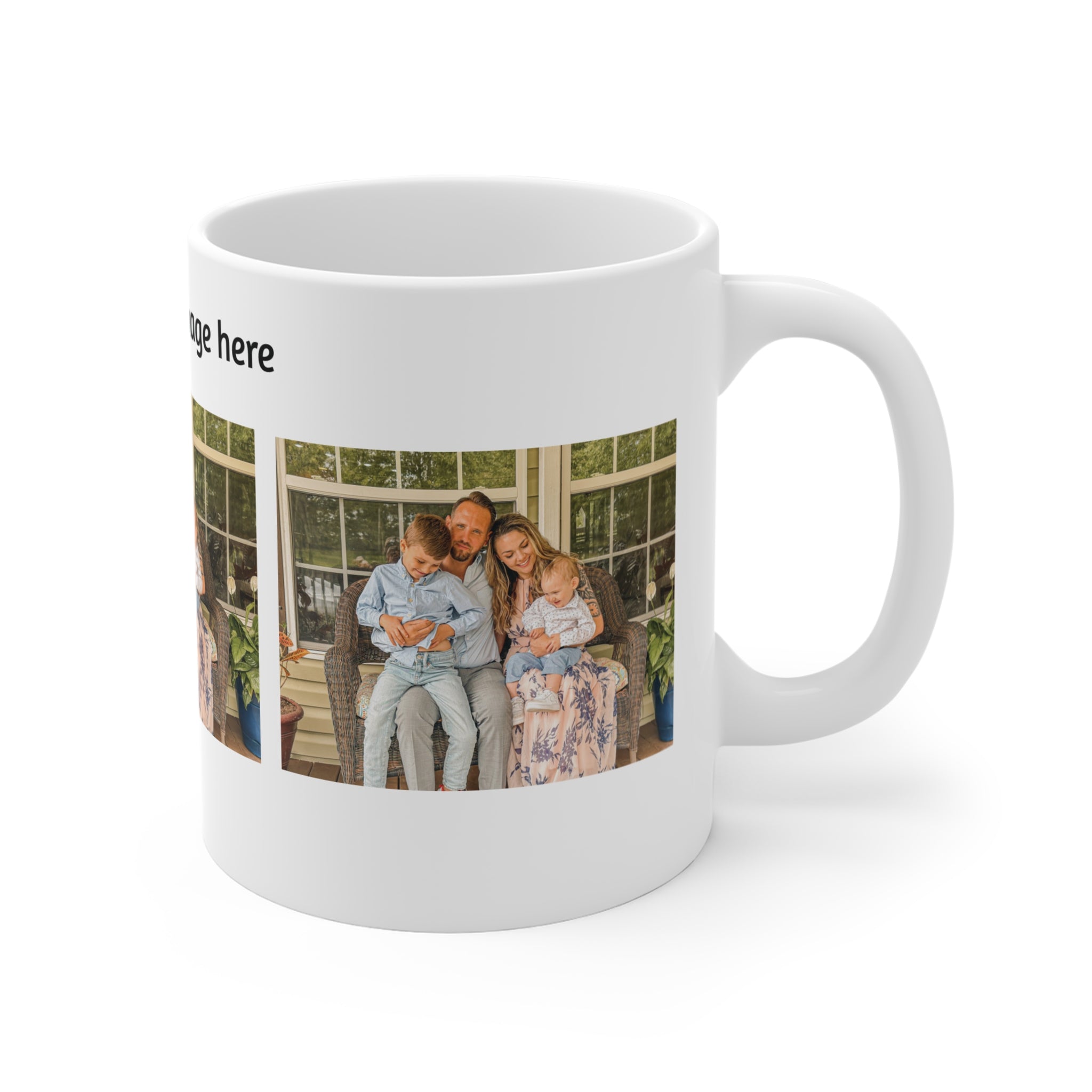 Personalized Photo Mug 11oz — Custom Family Photo & Text Coffee Cup