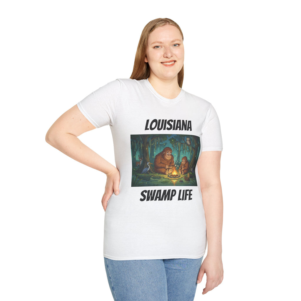 Bigfoot Family in Louisiana Swamp T-Shirt AI generated