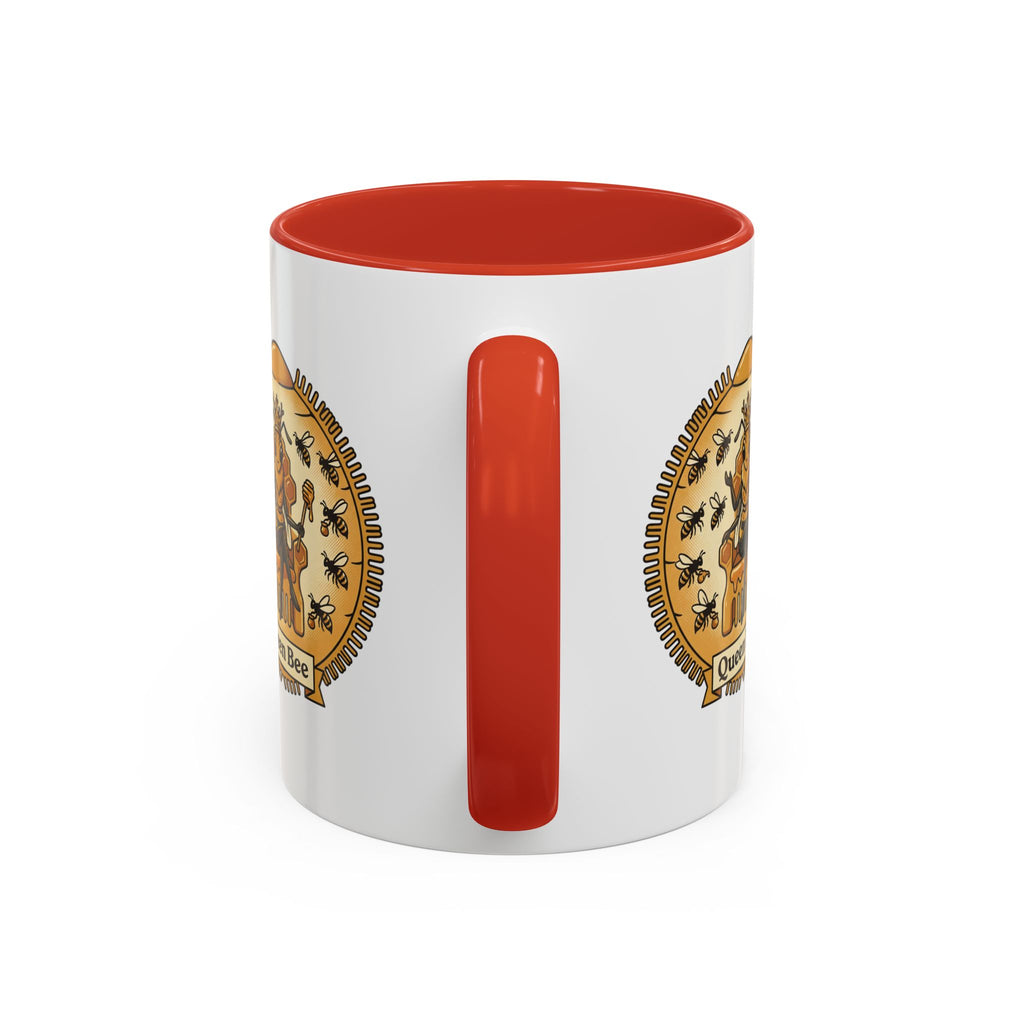 Queen Bee Coffee Mug — Accent Black-Handle Ceramic Mug (11/15 oz)