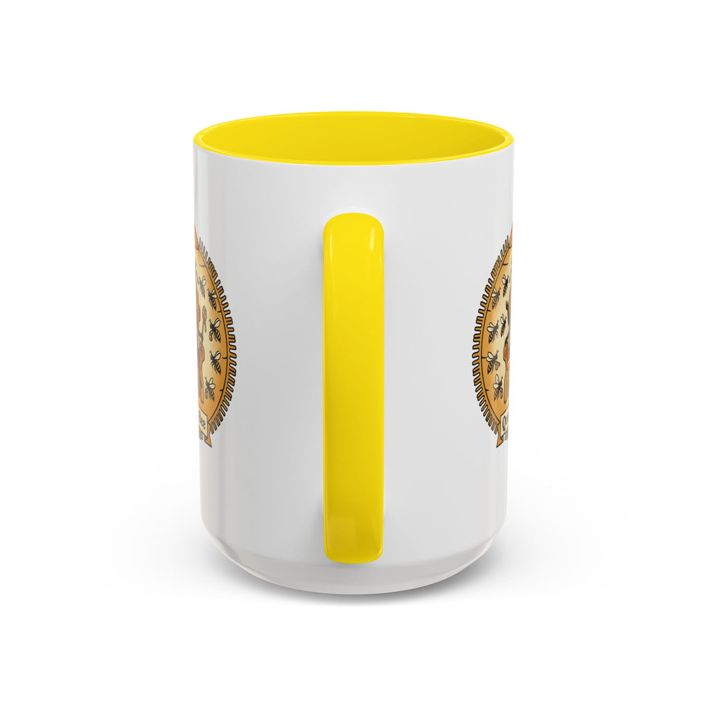 Queen Bee Coffee Mug — Accent Black-Handle Ceramic Mug (11/15 oz)