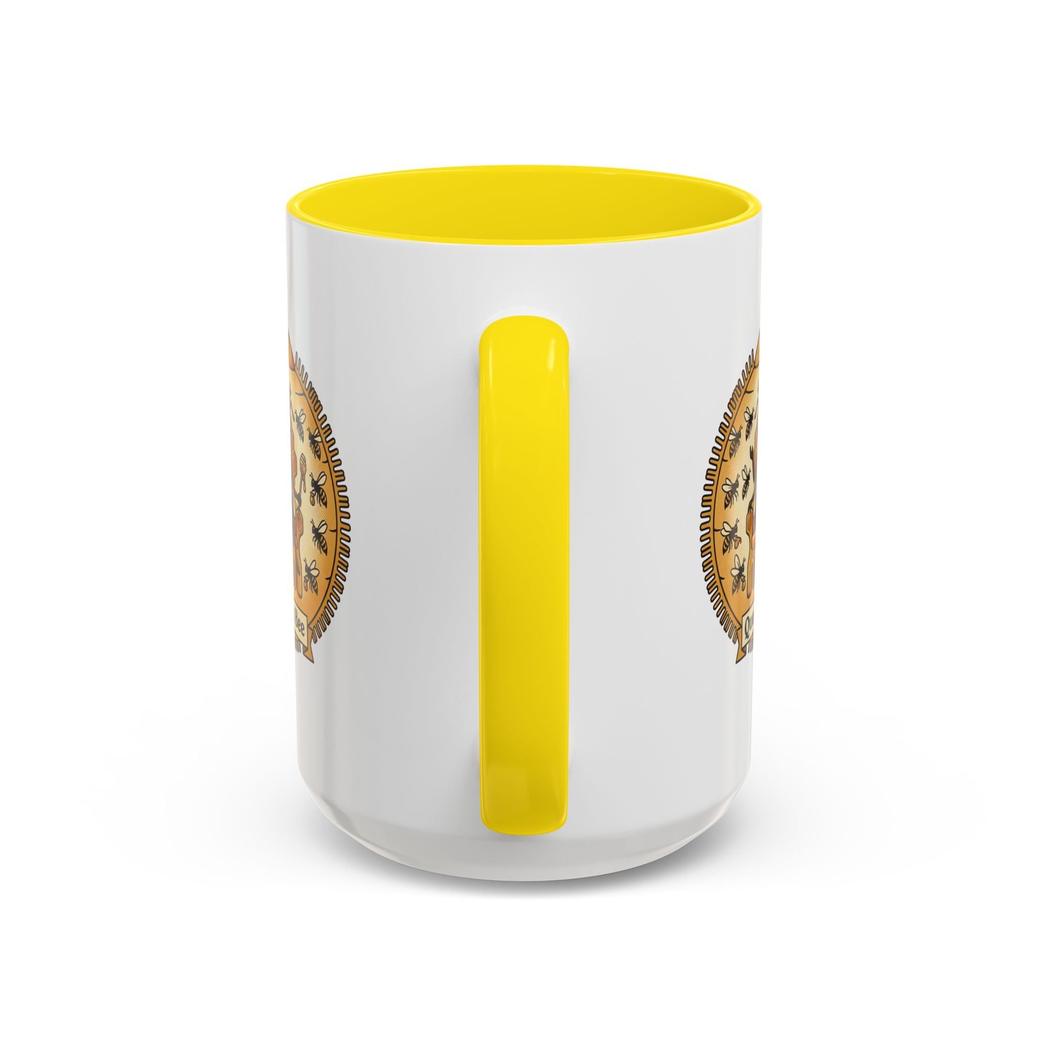 Queen Bee Coffee Mug — Accent Black-Handle Ceramic Mug (11/15 oz)