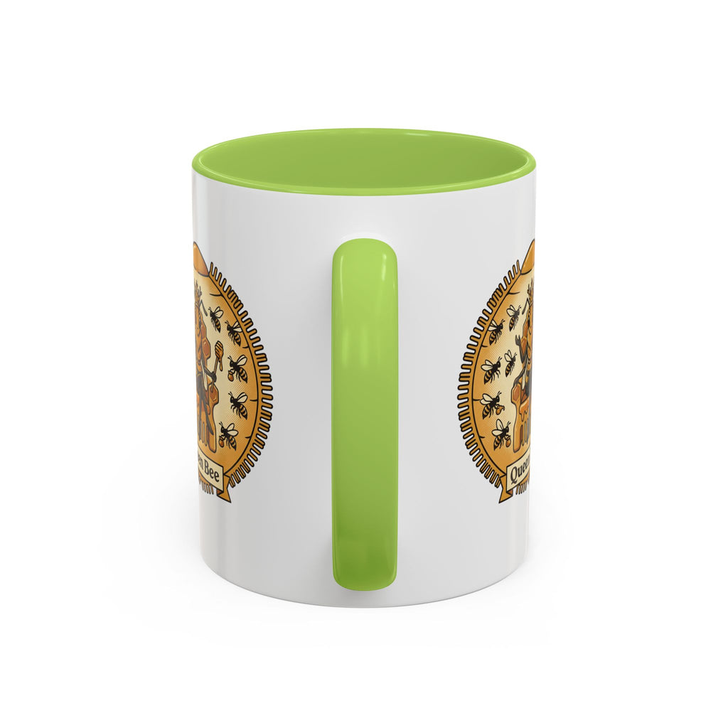 Queen Bee Coffee Mug — Accent Black-Handle Ceramic Mug (11/15 oz)