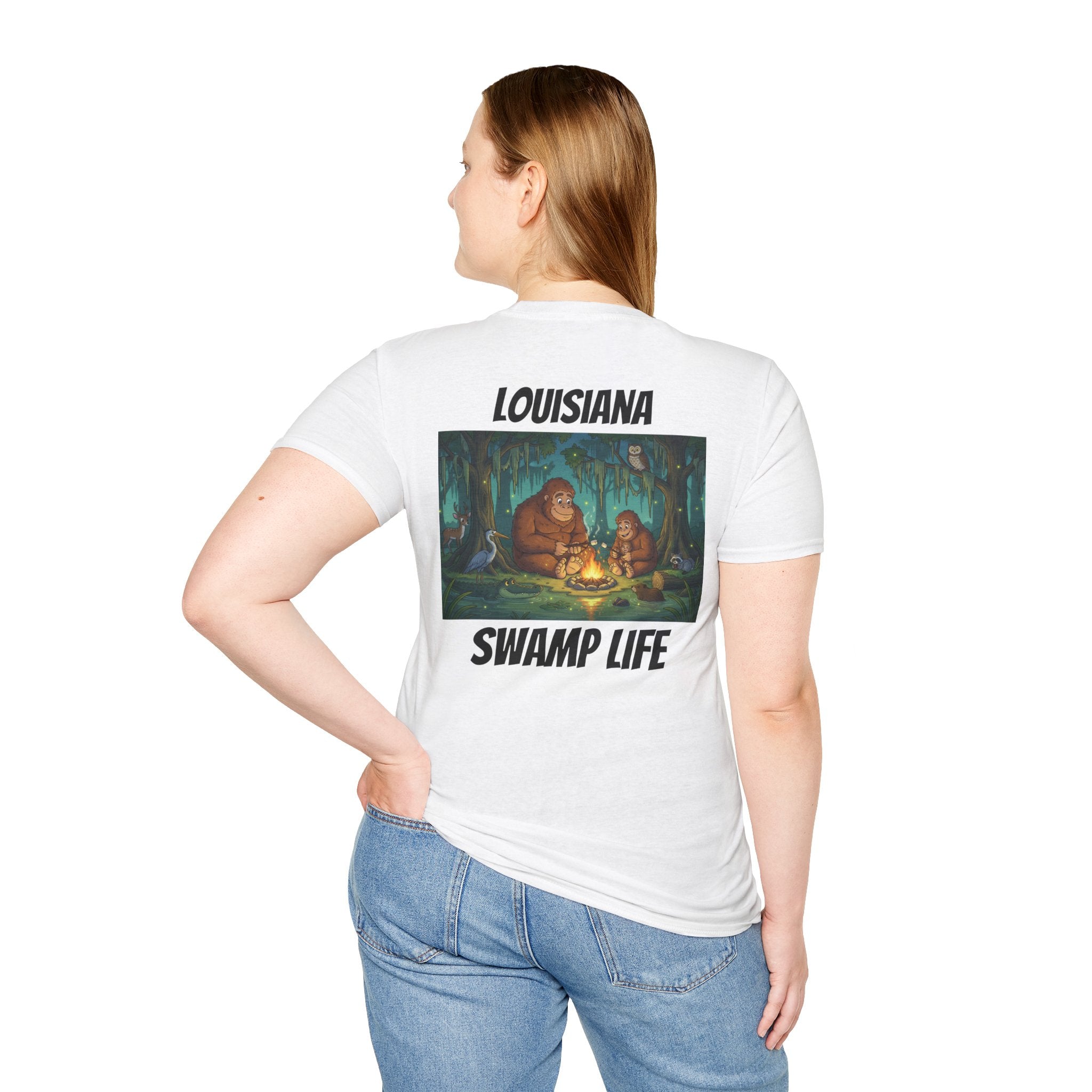 Bigfoot Family in Louisiana Swamp T-Shirt AI generated