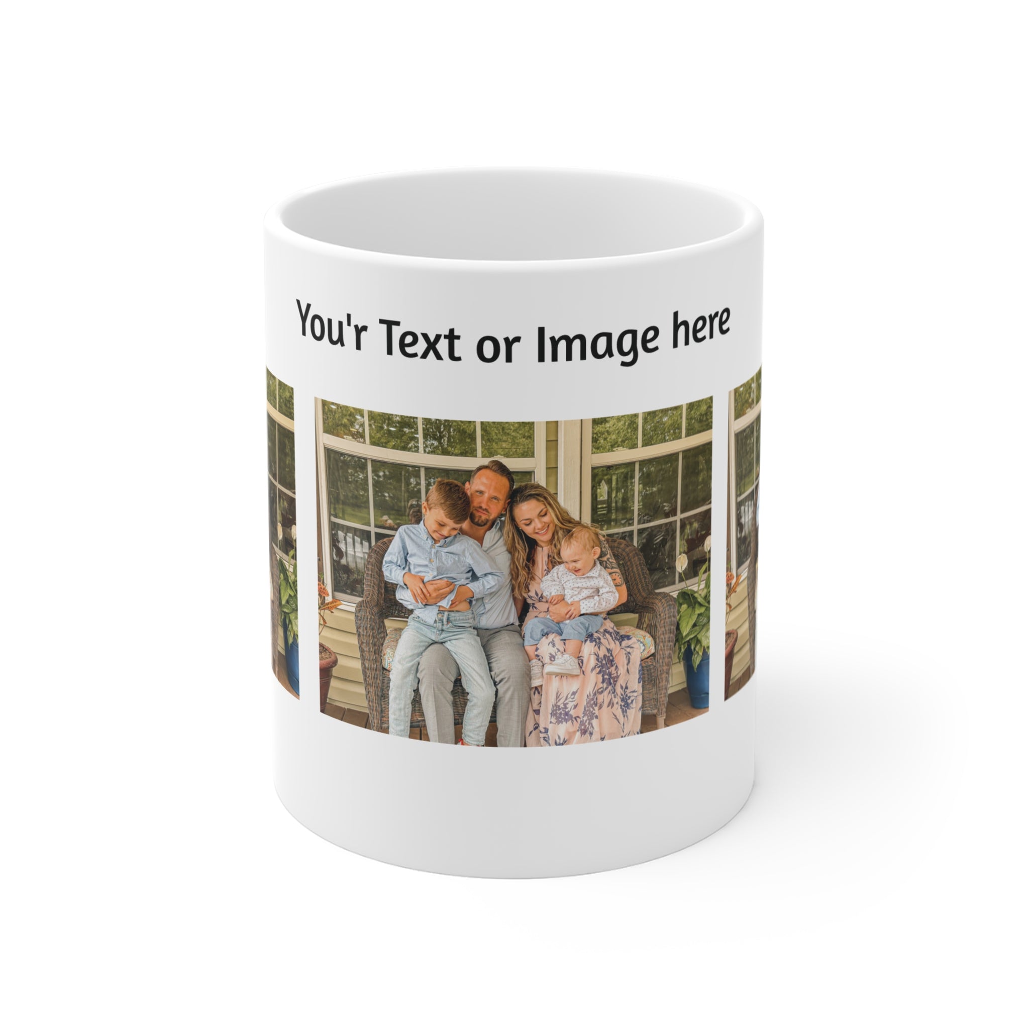 Personalized Photo Mug 11oz — Custom Family Photo & Text Coffee Cup