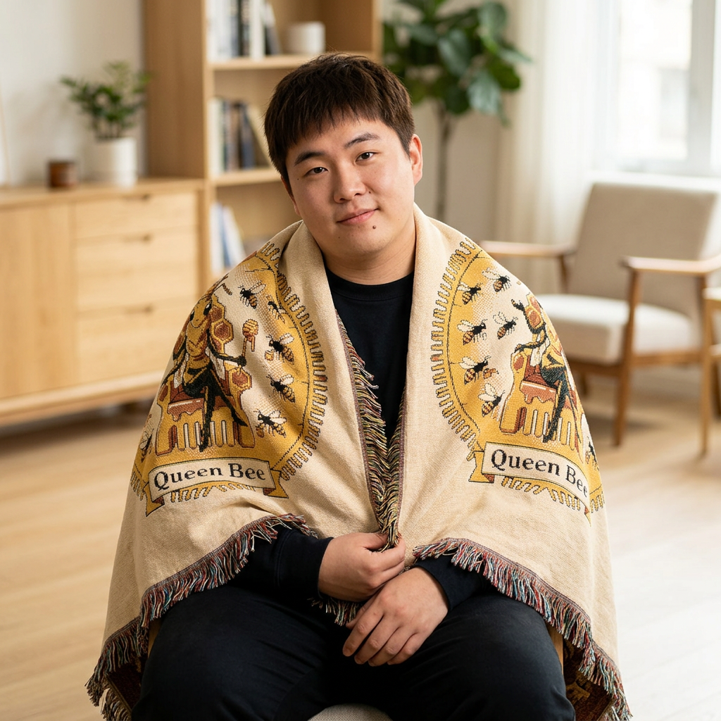 Queen Bee Woven Blanket — Comfy AI-Generated Throw