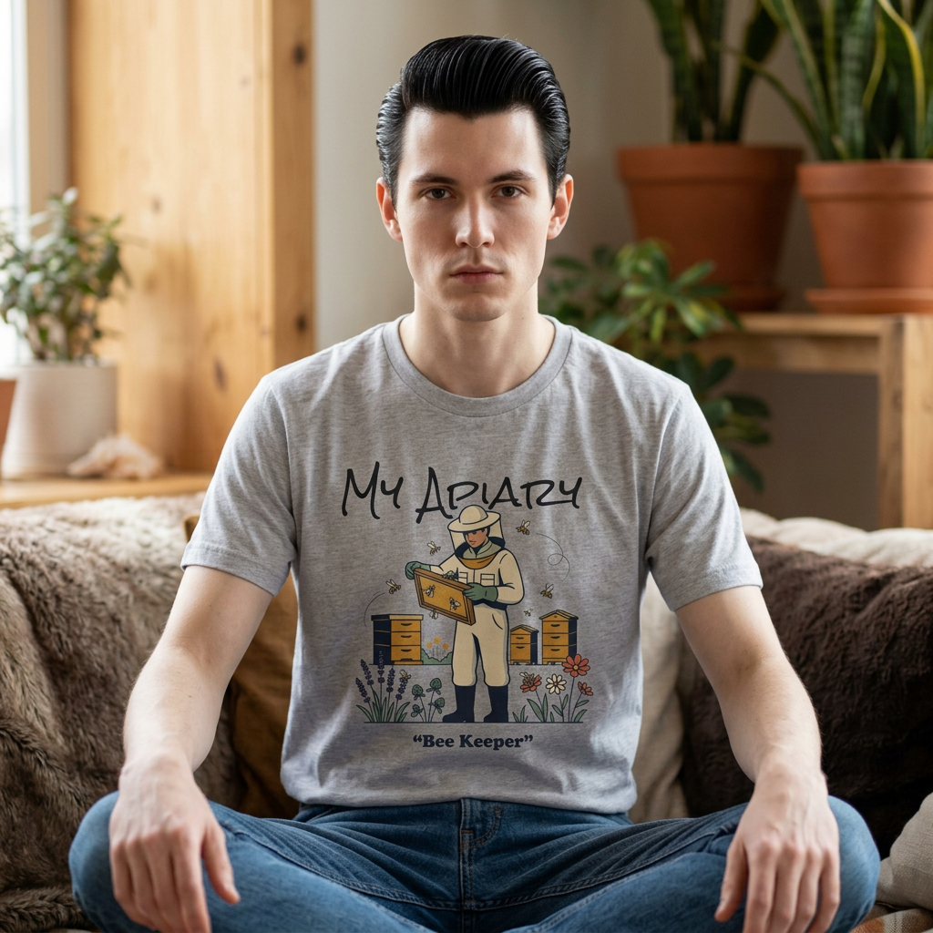 Beekeeper T-Shirt – My Apiary Illustration Tee AI generated
