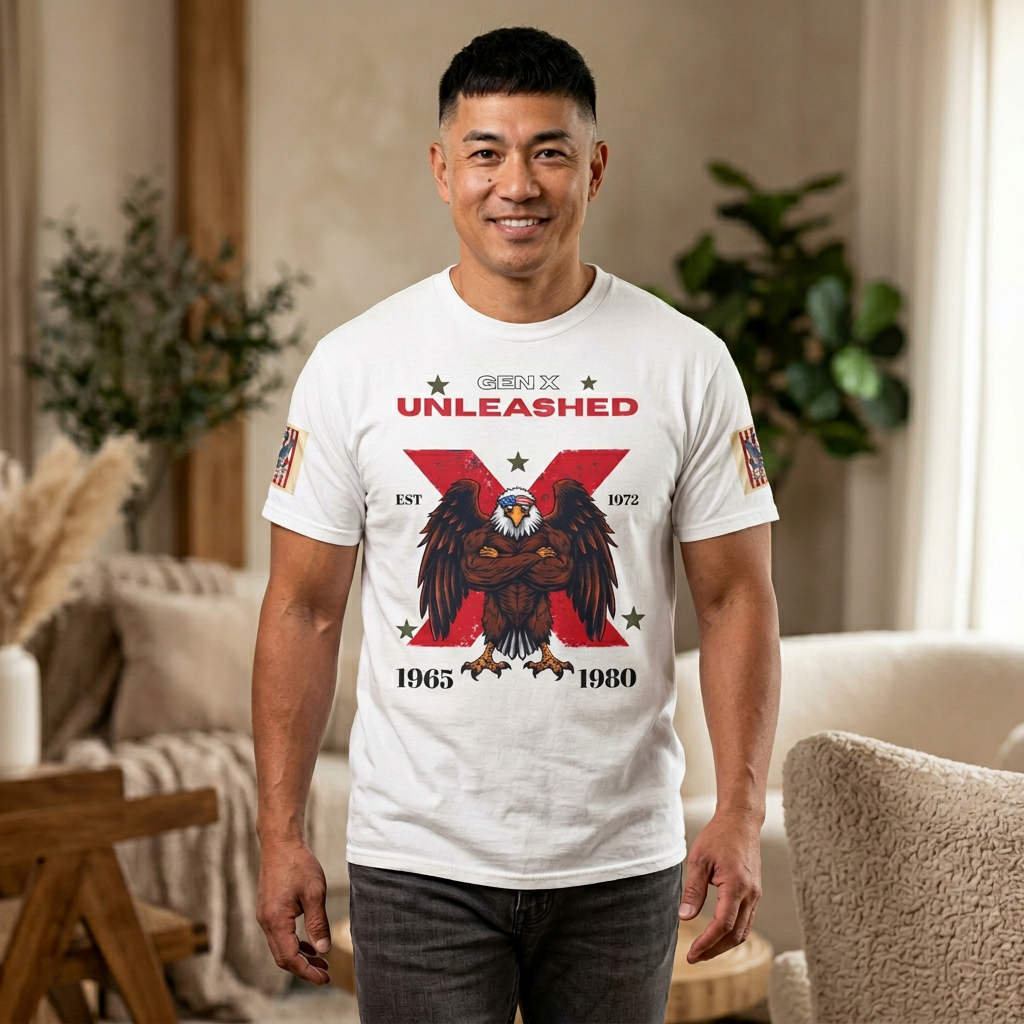 Born Unleashed Eagle Tee — Patriotic Vintage Graphic T-Shirt