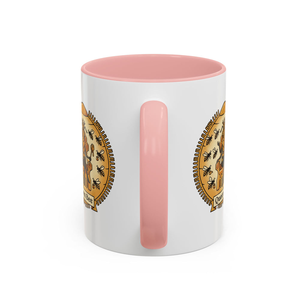 Queen Bee Coffee Mug — Accent Black-Handle Ceramic Mug (11/15 oz)