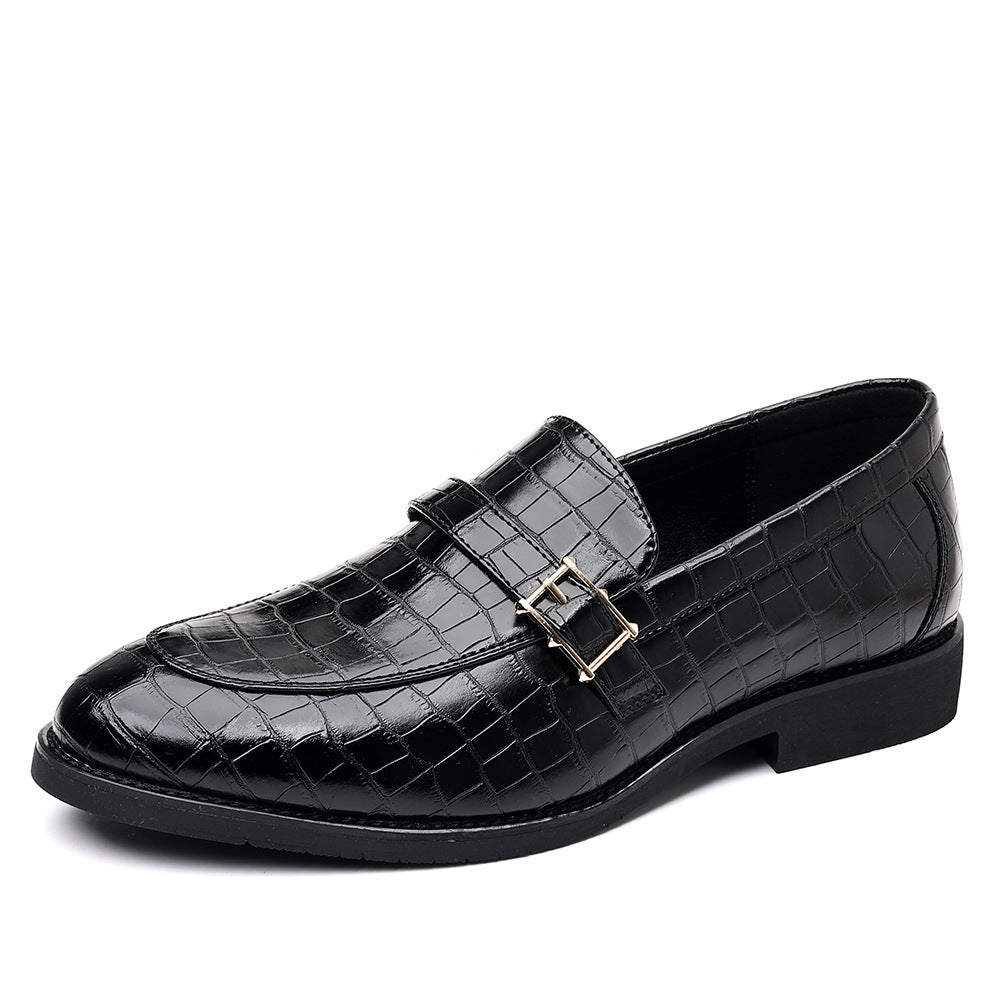 Men's Pointed Toe Leather Dress Shoes - Slip-On Business Casual Loafers