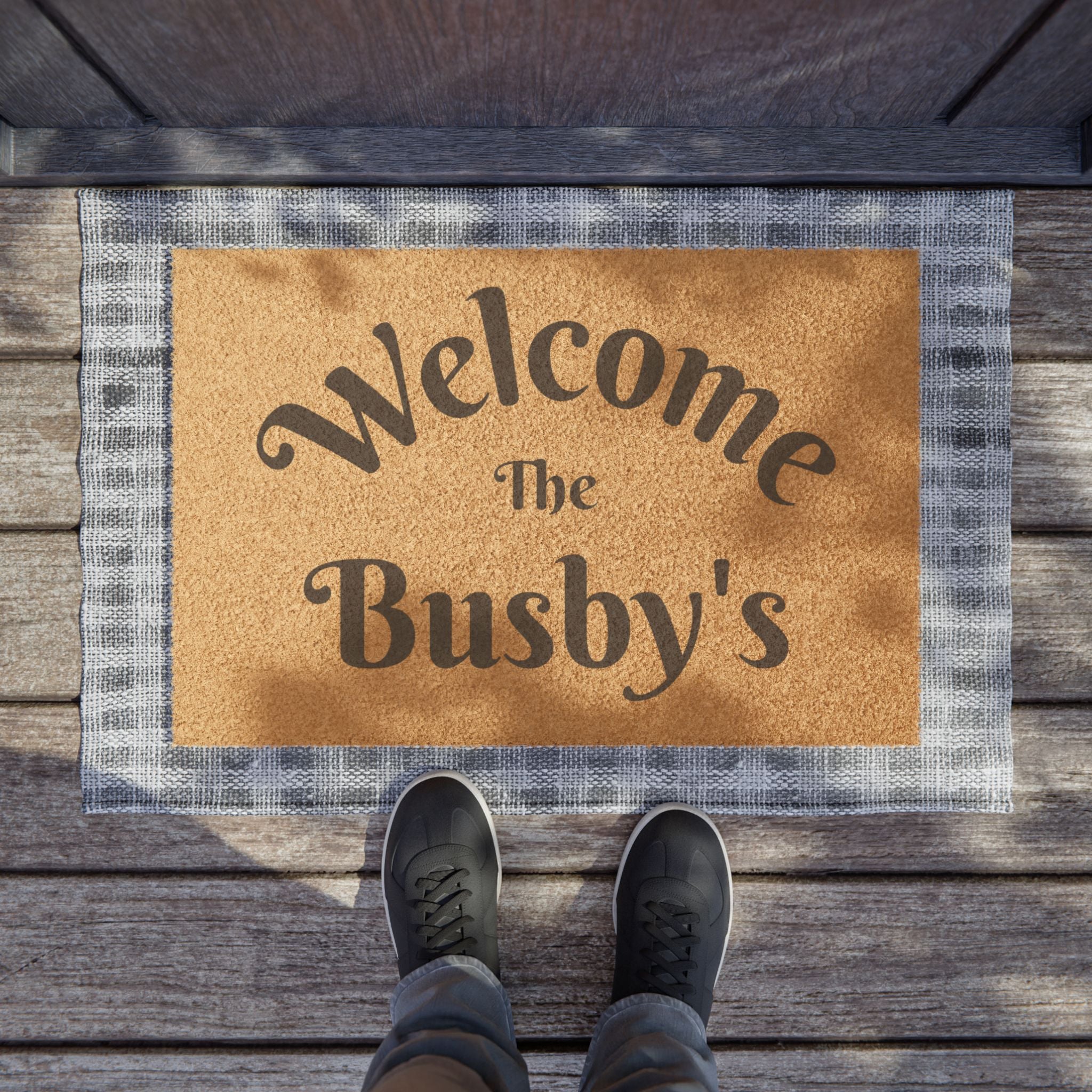 Personalized Welcome Doormat — Custom Name Home Entrance Mat