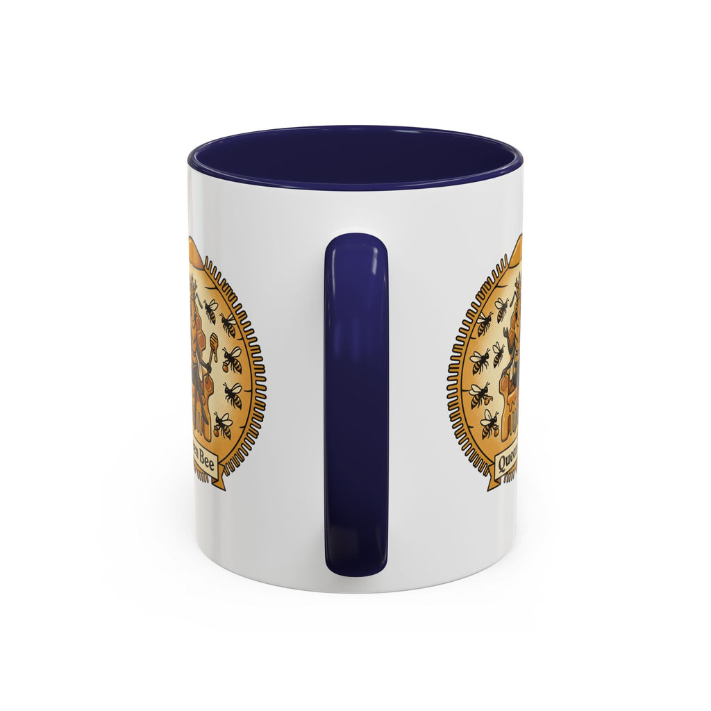 Queen Bee Coffee Mug — Accent Black-Handle Ceramic Mug (11/15 oz)