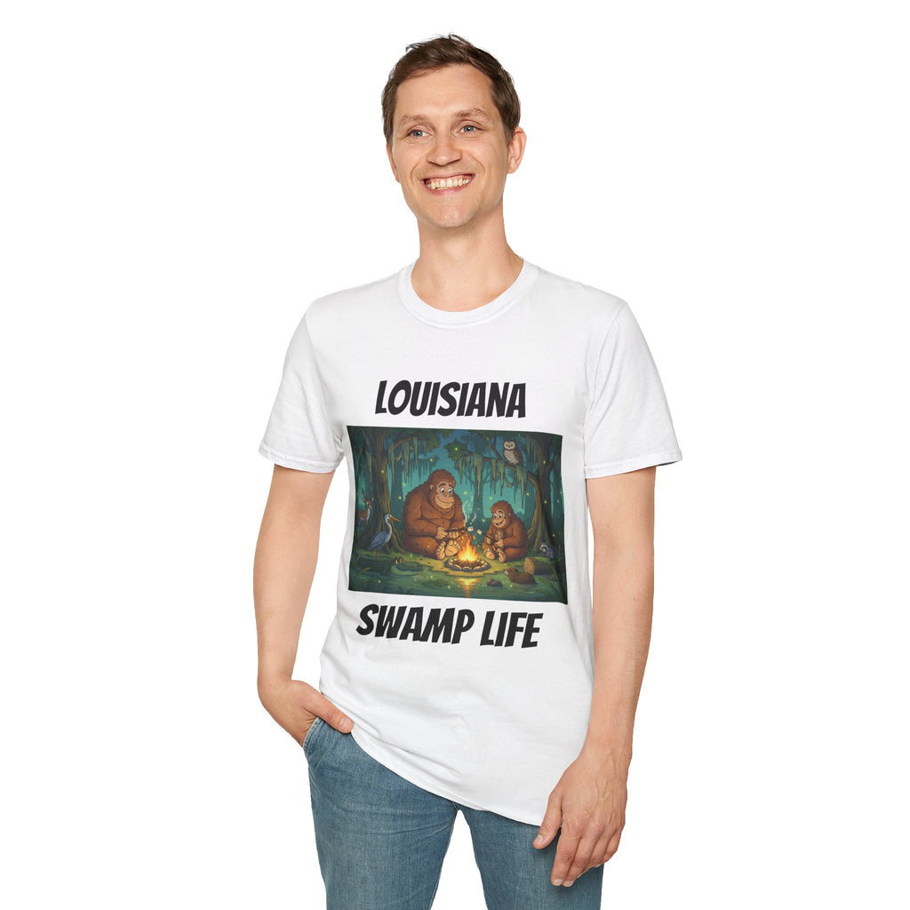 Bigfoot Family in Louisiana Swamp T-Shirt AI generated